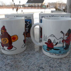 *HOST PICK* Canada Bear Mug Souvenir Due North Mugs New Canada Hockey Lot of 2